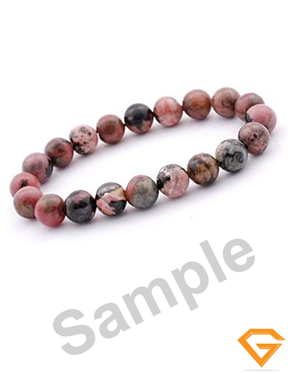 Natural Rhodonite Stone Bracelet 8 mm